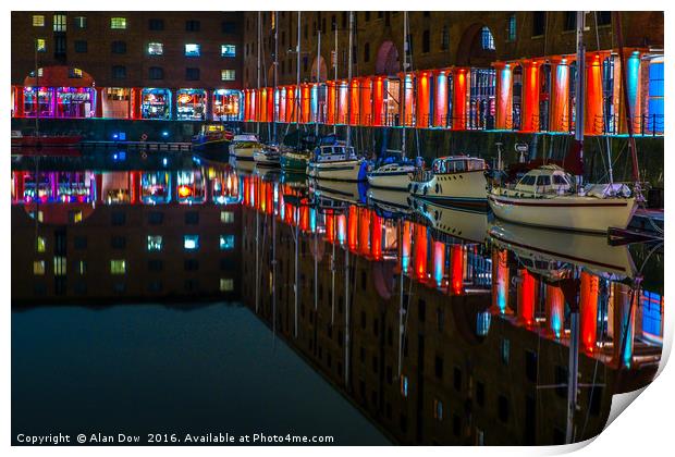Yacht Reflections Print by Alan Dow
