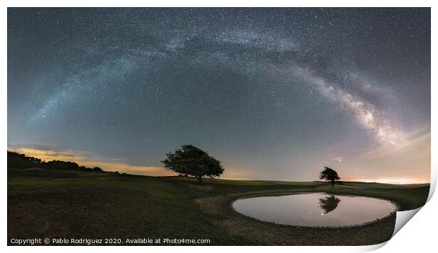 Milky Way Arch at Ditchling Beacon Print by Pablo Rodriguez