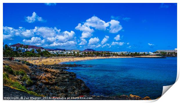 Costa Teguise Beach Print by Zac Magner