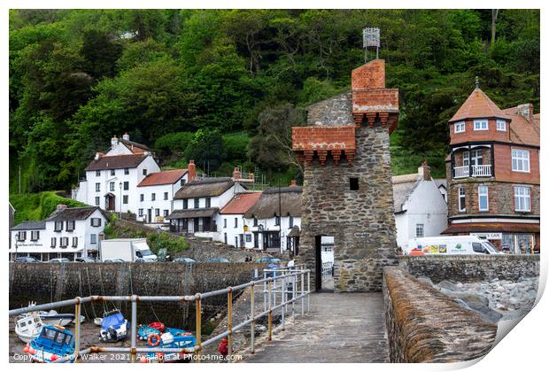 Rhenish Tower, Lynmouth Harbour , Devon, England, UK Print by Joy Walker