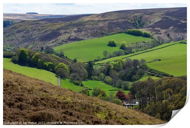 Exmoor landscape, devon, England, UK Print by Joy Walker