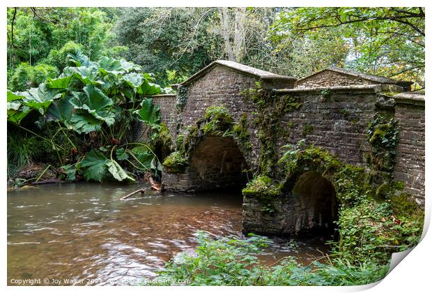 Bridge over the river Avill, Somerset, UK Print by Joy Walker