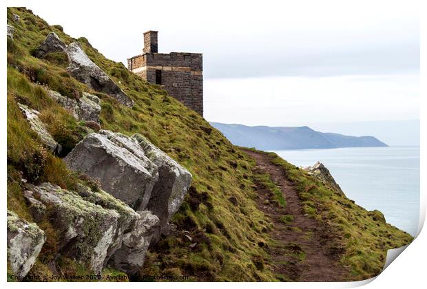 A view of Hurlstone point, Somerset, UK Print by Joy Walker