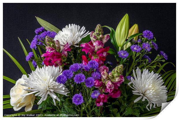 A bouquet of mixed flowers Print by Joy Walker