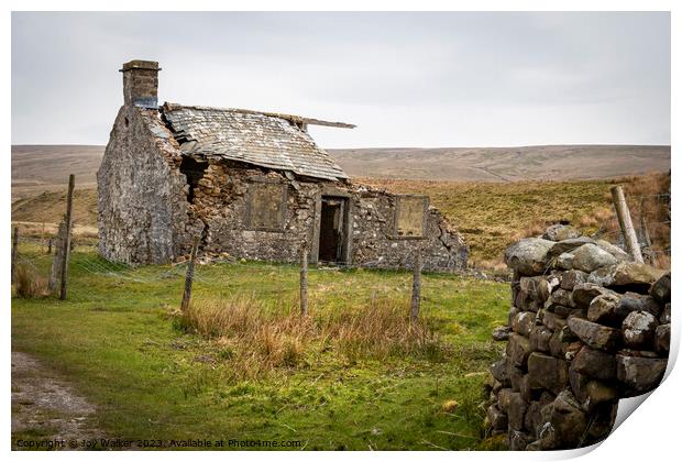 An Old abandoned cottage, Yorkshire, UK Print by Joy Walker