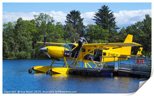 cessna seaplane refueling Print by Sue Wood