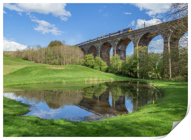 Wharfedale Railway Viaduct in Baildon, Yorkshire.  Print by Ros Crosland