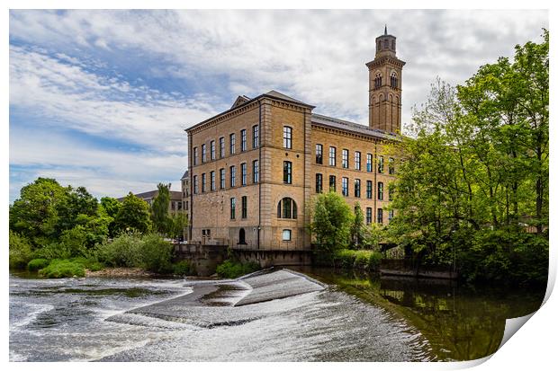 Salts Mill in Saltaire, Yorkshire.  Print by Ros Crosland