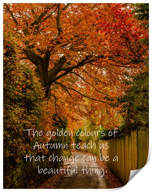 Golden Leaves Print by Ros Crosland