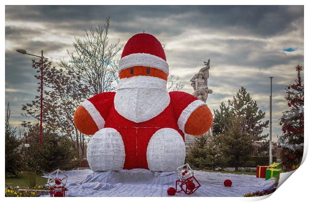 The Incredible Giant Santa Smiley Puppet Doll Print by Marcel de Groot