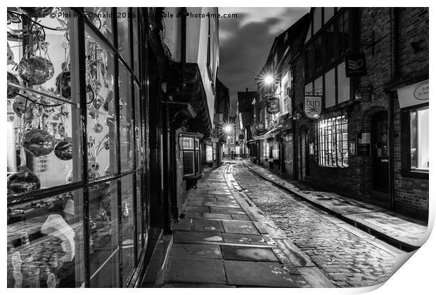 The Shambles, York : 01 of 07 Images (B&W) Print by Phil MacDonald