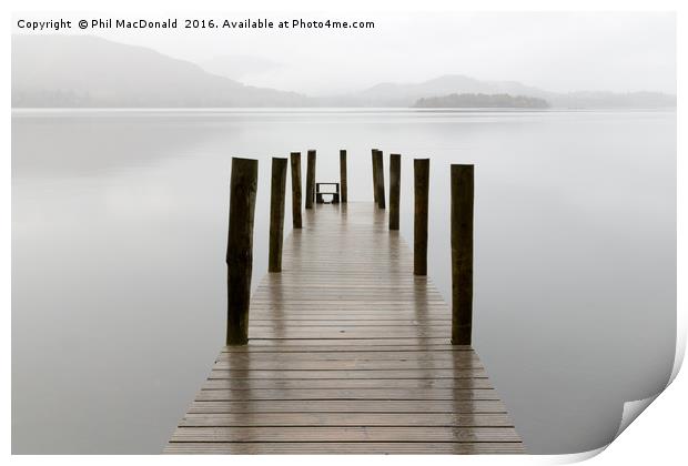 Sunset Jetty, Derwentwater in the UK Lake District Print by Phil MacDonald