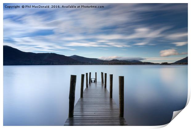Sunset Jetty, Derwentwater in the UK Lake District Print by Phil MacDonald