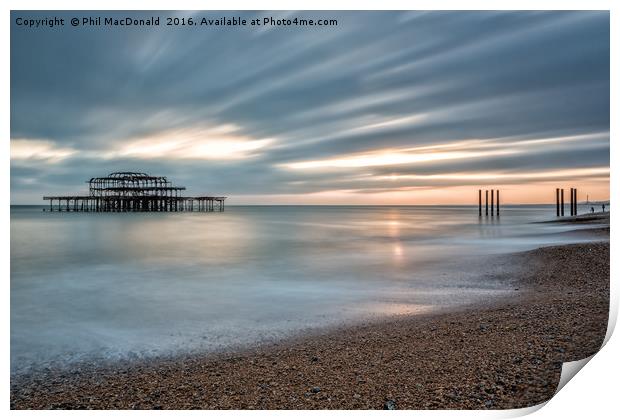 The Old West Pier, Brighton and Hove Print by Phil MacDonald