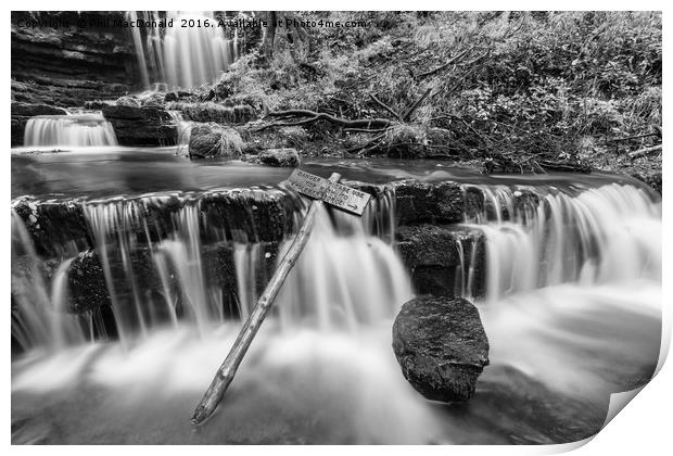 Scaleber Force Waterfall in Autumn (B&W) Print by Phil MacDonald