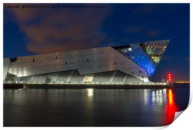 The Deep in Hull, Blue Hour on the Humber Print by Phil MacDonald