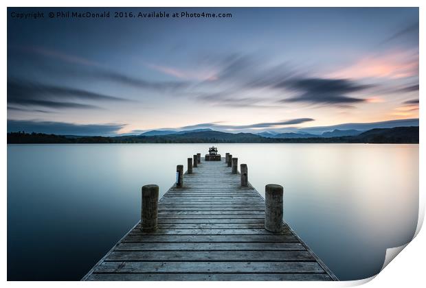 Tranquility at Sunset, Windermere Jetty Print by Phil MacDonald