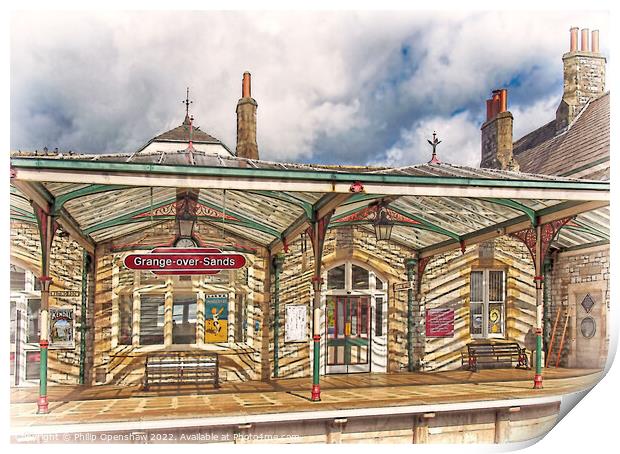 LNWR railway station - Grange Over Sands in Cumbria Print by Philip Openshaw
