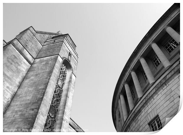Curve - Manchester Library and City Hall Print by Philip Openshaw