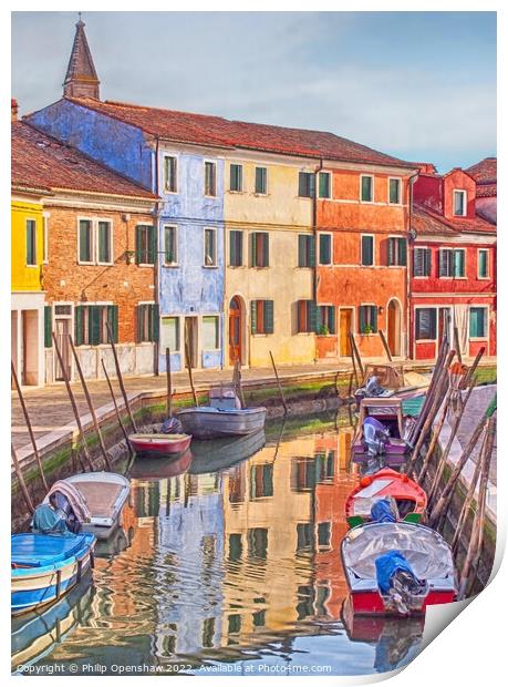 Burano Reflections Print by Philip Openshaw