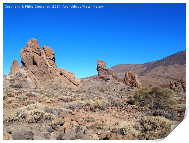 rock formations in teide national park Print by Philip Openshaw