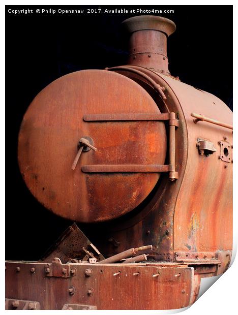 old rusting locomotive  Print by Philip Openshaw