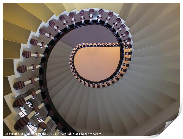 elegant spiral staircase Print by Philip Openshaw
