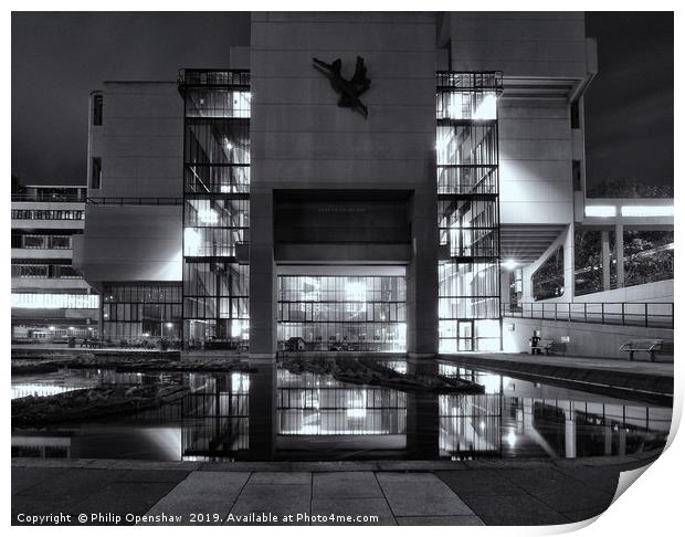 Roger Stevens Building Illuminated Print by Philip Openshaw