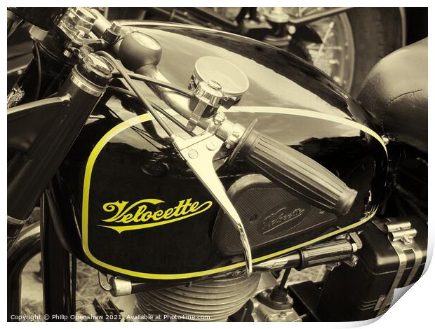 velocette m series vintage motorcycle Print by Philip Openshaw