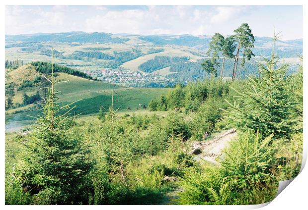 Carpathian landscape Print by Anton Popov