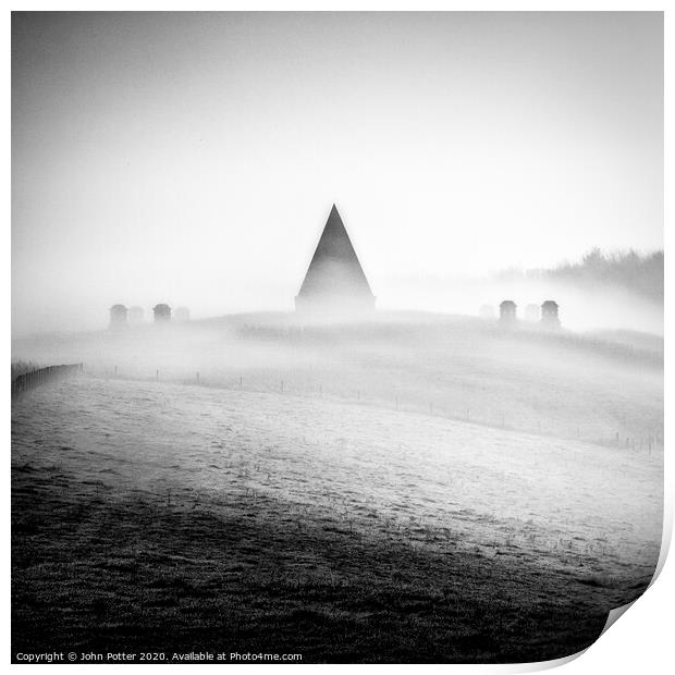 Pyramid Shrouded in Mist  Print by John Potter