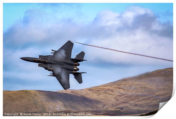 F15 Eagle in the Mach loop Print by Sarah Fisher