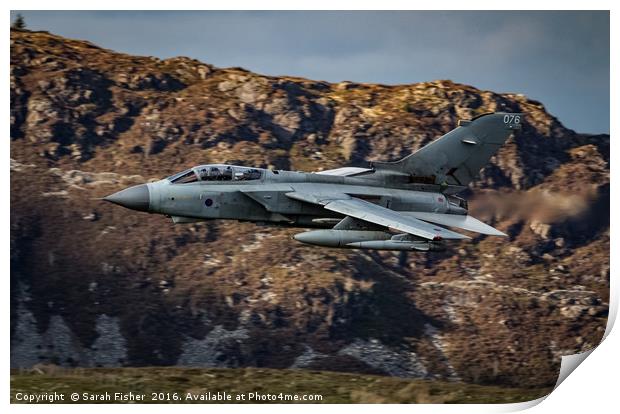 RAF Marham Tornado in the Mach loop Print by Sarah Fisher