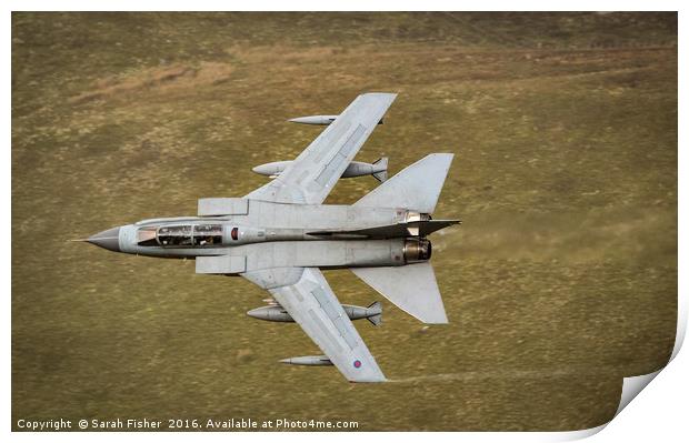 RAF Marham Tornado in the Mach loop Print by Sarah Fisher