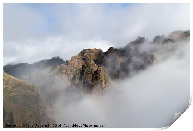 Peaks among the clouds Print by Paweł Radomski