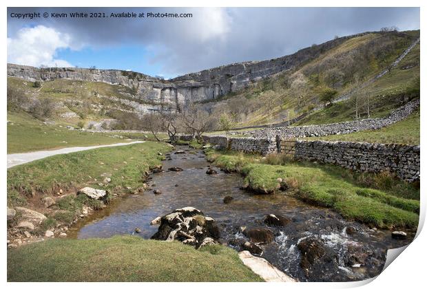 Malham Cove Yorkshire Dales Print by Kevin White