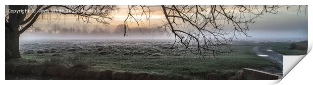 Panorama of winter morning sunrise Print by Kevin White