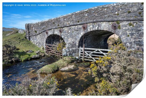 Cherry Bridge in the heart of Dartmoor Print by Kevin White