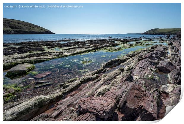 Manorbier Beach Pembrokshire Print by Kevin White