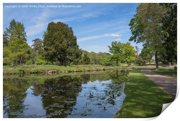 Painshill Cobham pond  Print by Kevin White