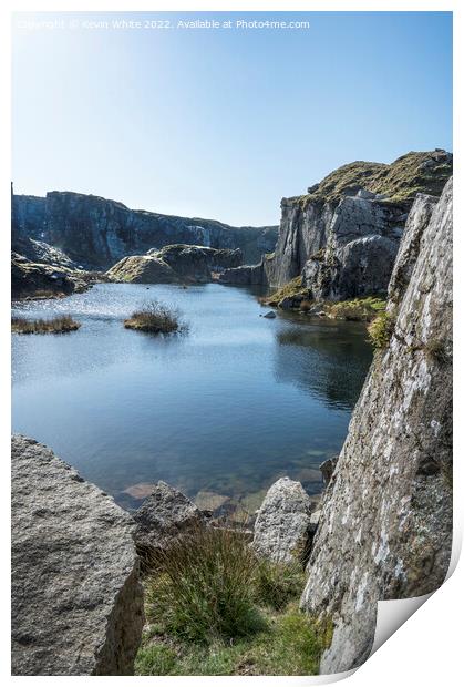 Foggintor Quarry Dartmoor upright image Print by Kevin White
