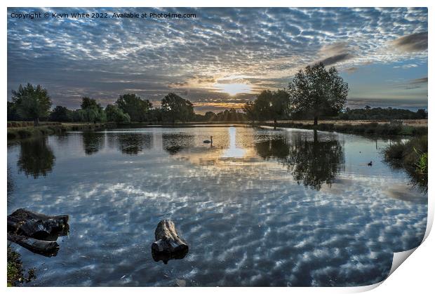 Magical reflections on sunrise Print by Kevin White