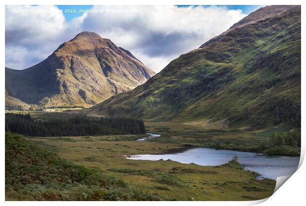 Road view at Glen Etive Print by Kevin White