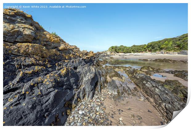 Impressive rocky landscape at Angle Bay beach Print by Kevin White