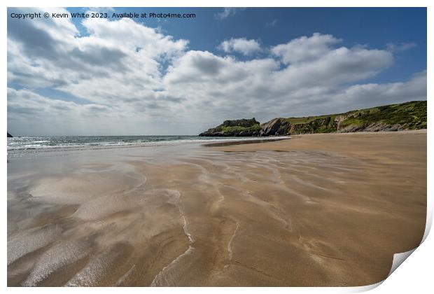 Broadhaven sands South in Wales Print by Kevin White