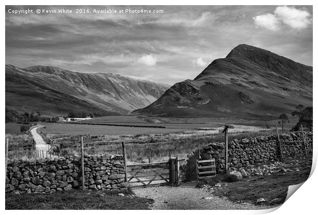 Buttermere in black and white Print by Kevin White