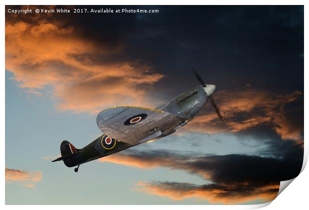 Supermarine Spitfire 1940 Print by Kevin White