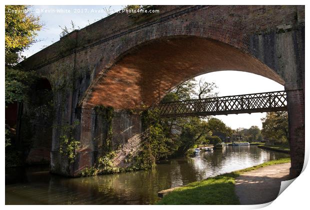Bridge over the river Wey Print by Kevin White