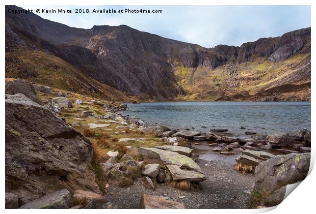 Resting by Lake Idwal Print by Kevin White