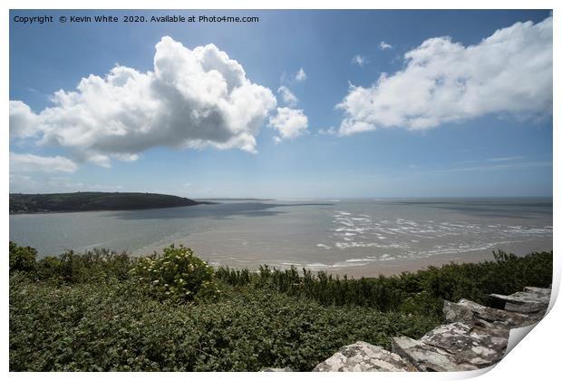 sea from castle view wall Print by Kevin White